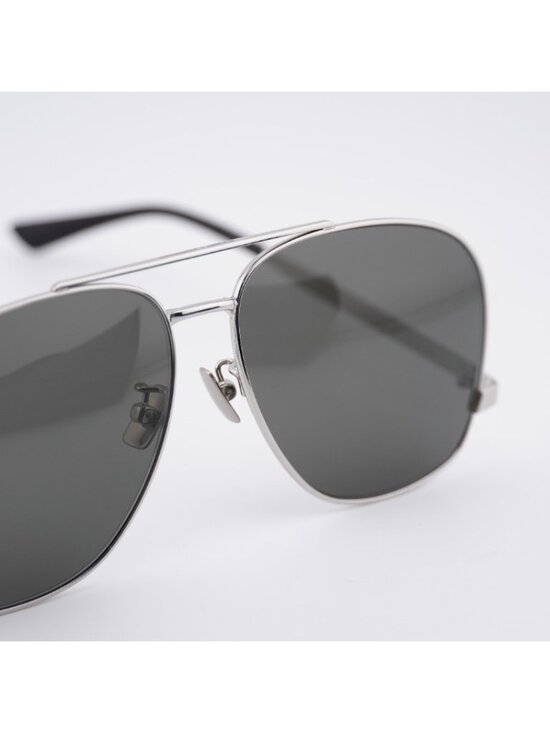Saint Laurent SL653/F LEON 001 Sunglasses Silver Aviator Frame, Grey Lenses main image 12